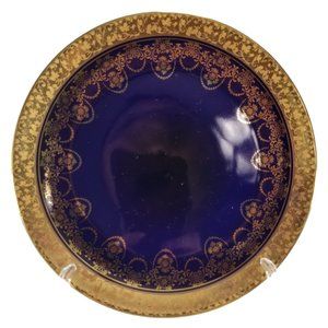 Vintage OCA Kronach Bavaria Cobalt Blue & Gold Plate